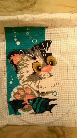 Этап процесса «Подушка "Котенок" от Риолис»