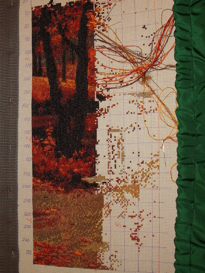 Этап процесса «Золотая осень (шелк)»