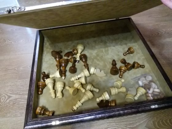 Этап процесса «Шкатулка с шахматной доской»