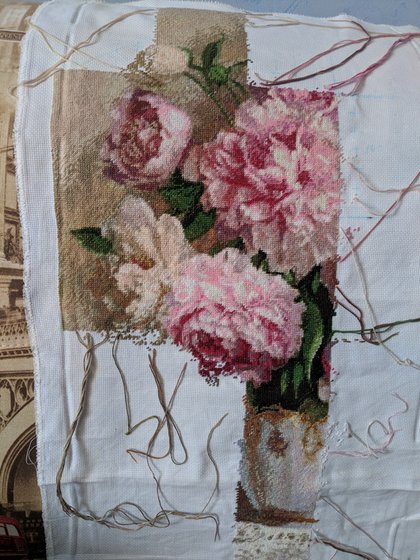 Этап процесса «по картине Игоря Бузина "Цветочное"»