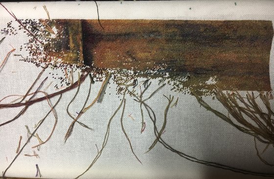 Этап процесса «Боярышня у окна»