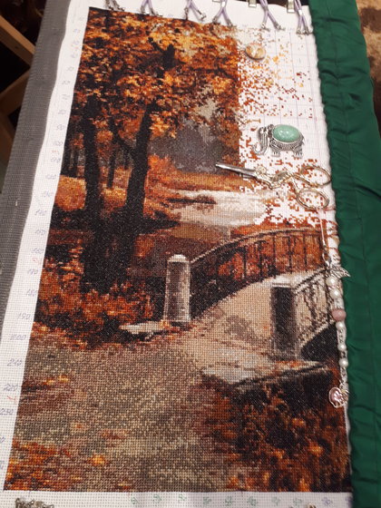 Этап процесса «Золотая осень (шелк)»