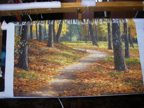 Этап процесса «Тропинка в осеннем парке»