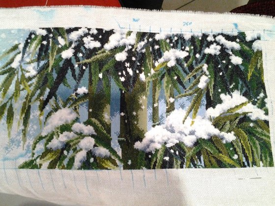 Этап процесса «Бамбук в снегу»