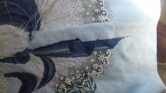 Этап процесса «Ice Angel. Lavender&Lace. Дизайн Мэрилин Левитт-Инблюм.»