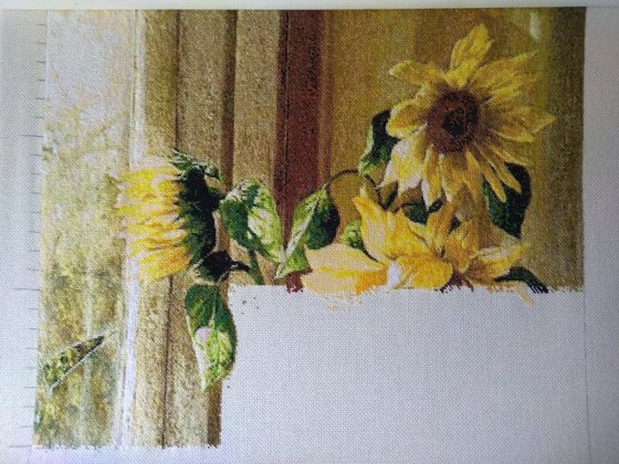 Этап процесса «Мои солнечные подсолнухи»