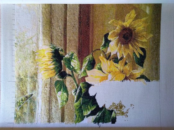 Этап процесса «Мои солнечные подсолнухи»