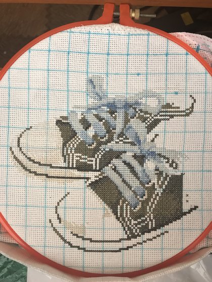 Этап процесса «Baby shoes boy»