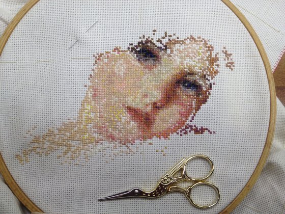 Этап процесса «Портрет девочки»