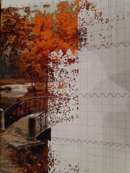 Этап процесса «Золотая осень (шелк)»