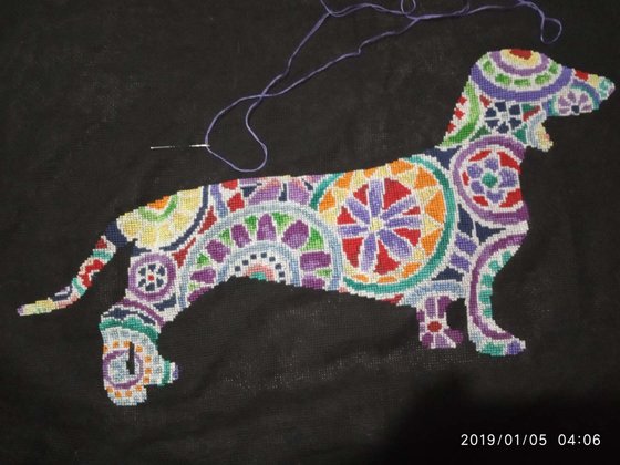 Этап процесса «Подушка "Такса"»