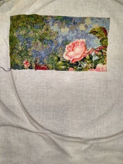 Этап процесса «Натюрморт с розами»