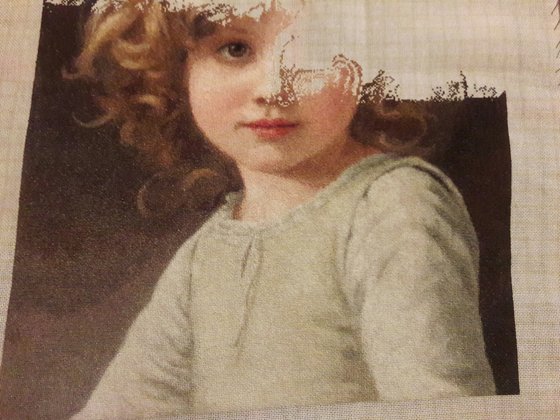 Этап процесса «Девочка с кудрявыми волосами»