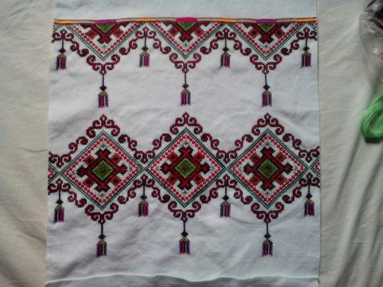 Этап процесса «Свадебный рушник»