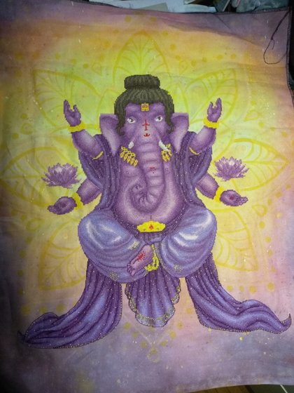 Этап процесса «Сиреневый Ганеша по собственной схеме»