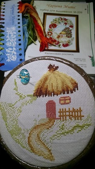 Этап процесса «Калиновий розпис . Чарівна мить.»