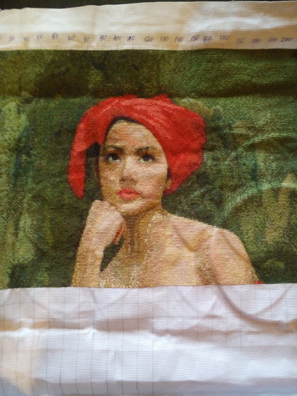 Этап процесса «Девушка в красном»