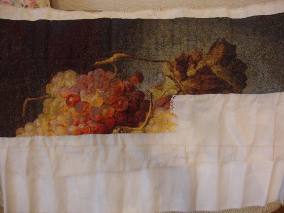 Этап процесса «Натюрморт с виноградом»