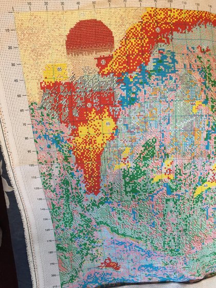 Этап процесса «Китайская вышивка QIANZEHUI»