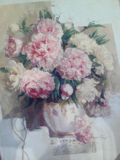 Этап процесса «по картине Игоря Бузина "Цветочное"»