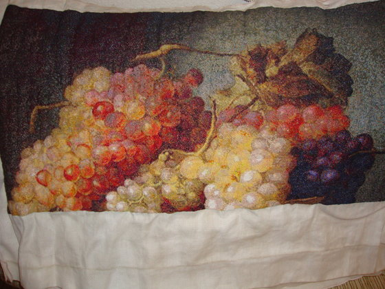 Этап процесса «Натюрморт с виноградом»