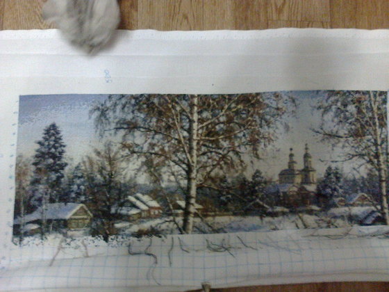 Этап процесса «Зимний пейзаж.С.Ханин»