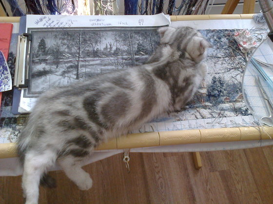 Этап процесса «Зимний пейзаж.С.Ханин»