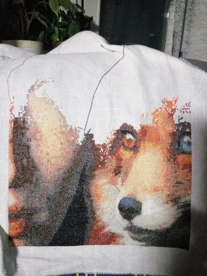 Этап процесса «Девушка и лиса»