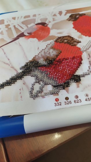 Этап процесса «Снегири»