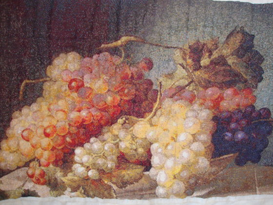 Этап процесса «Натюрморт с виноградом»
