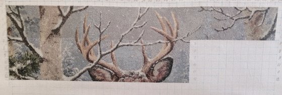 Этап процесса «Олени в зимнем лесу»