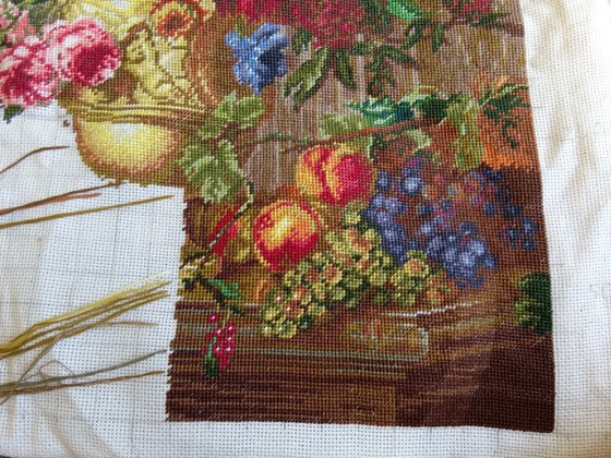 Этап процесса «Гобелен "Парадный букет"»