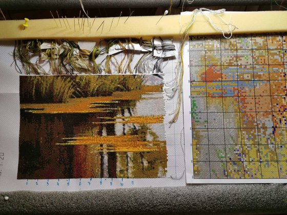 Этап процесса «Отражение осени»