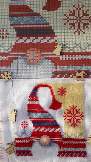 Этап процесса «Подушки с гномиками»