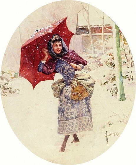 Этап процесса «Прогулка по первому снегу»