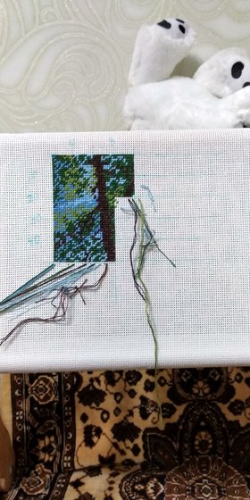 Этап процесса «Набор для вышивания от РС Студия (№496)»