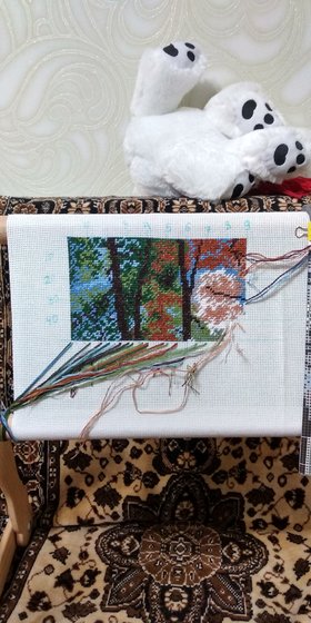 Этап процесса «Набор для вышивания от РС Студия (№496)»