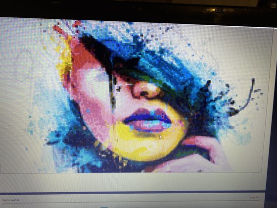 Этап процесса «Девушка в краске»