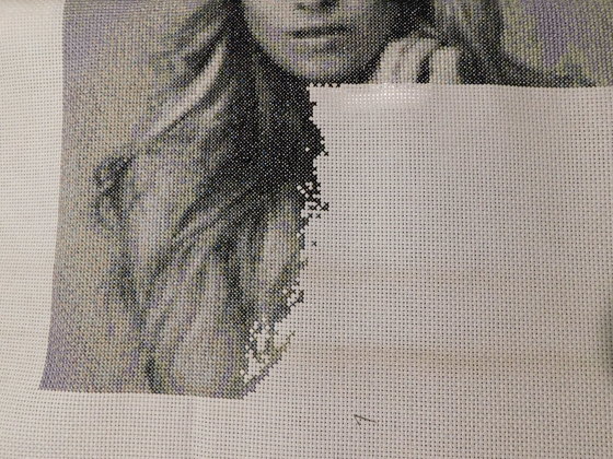 Этап процесса «Девушка с бантом»