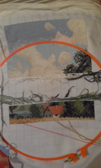 Этап процесса «Летний пейзаж»