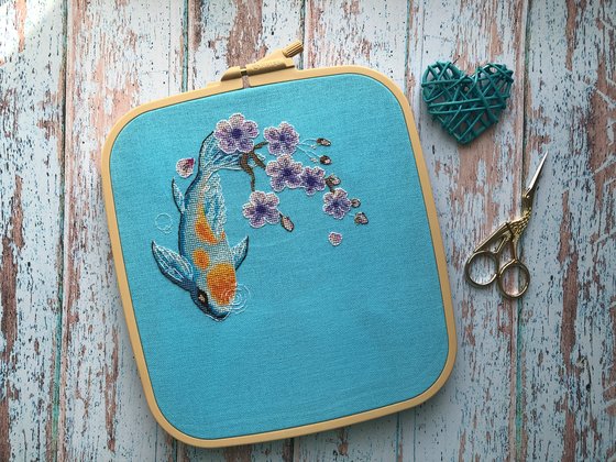 Этап процесса «"Карпы кои" по собственной дизайнерской разработке»