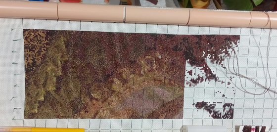 Этап процесса «Девушка у зеркала»