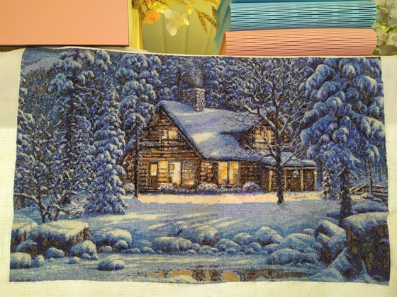 Этап процесса «зимний пейзаж»