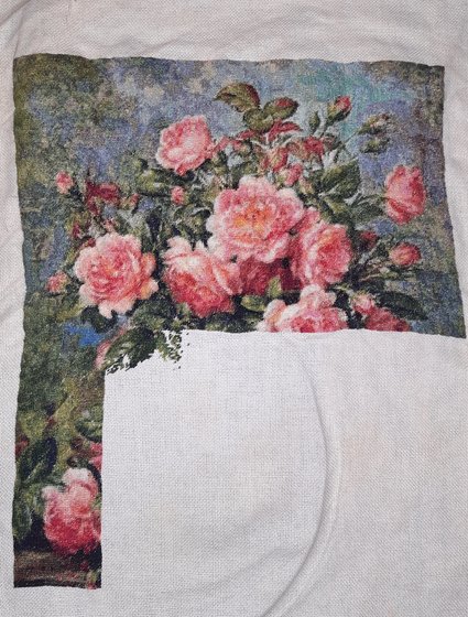 Этап процесса «Натюрморт с розами»