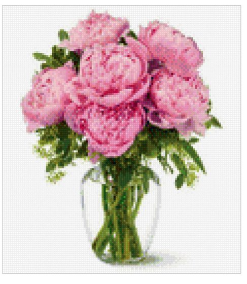 Этап процесса «Пионы в вазе»