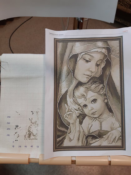 Этап процесса «Мадонна с младенцем»