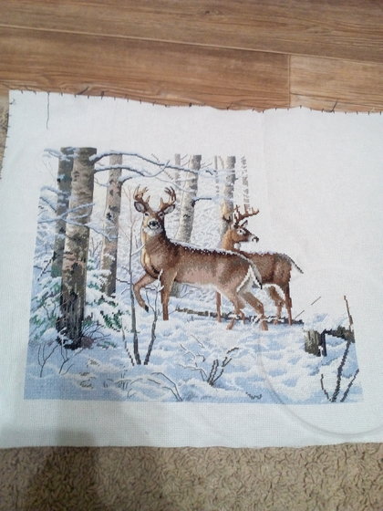 Этап процесса «Олени в лесу»