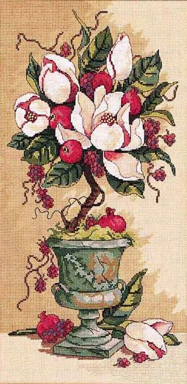 Этап процесса «Ваза с магнолиями»