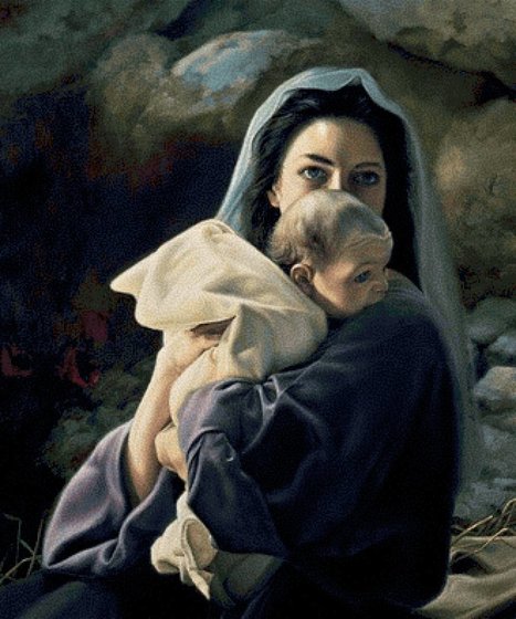 Этап процесса «Дева Мария и Иисус»