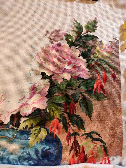 Этап процесса «Розы и фуксии»